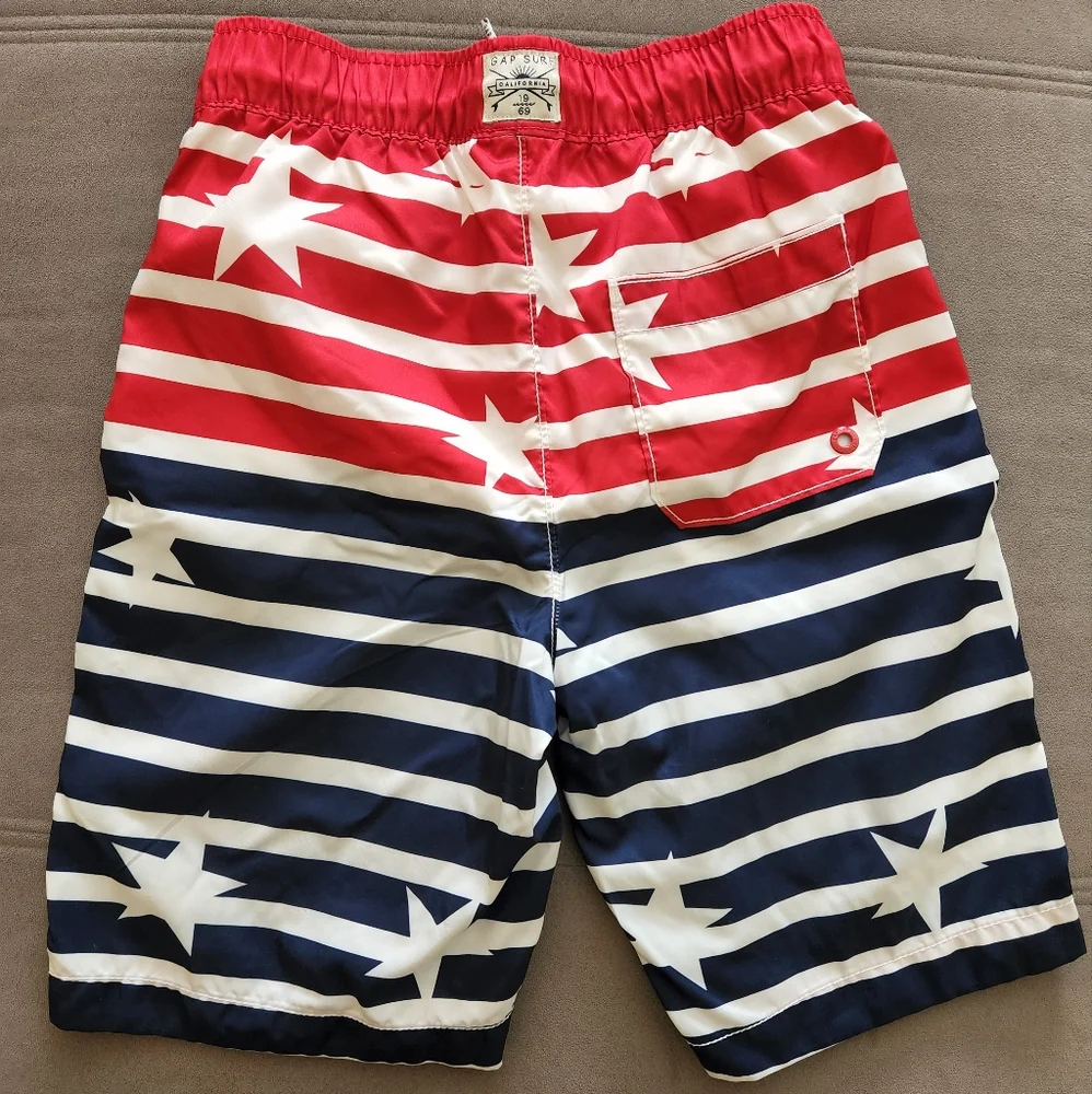Gap Boys 4th of July Stars & Stripes Swim Trunks - XL (14-16)